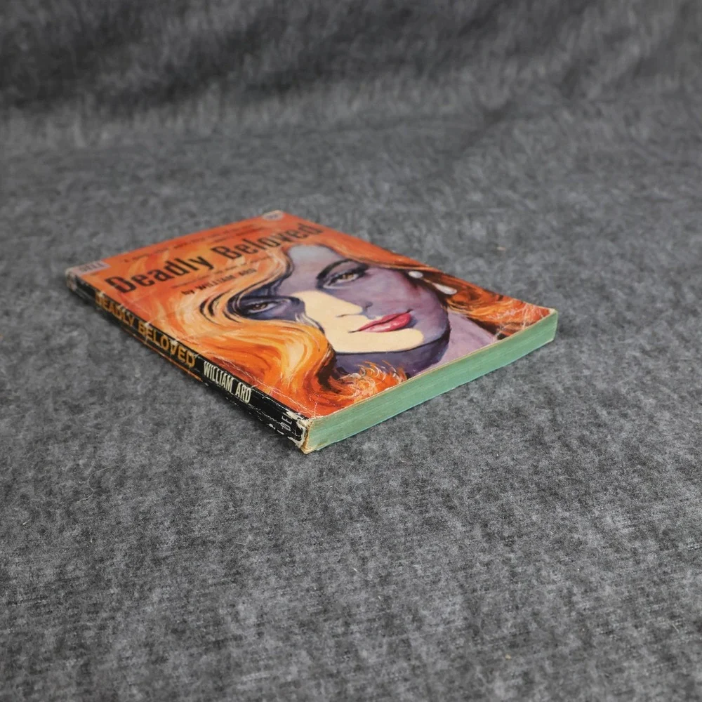 Vintage Deadly Beloved William Ard Orange PB 1st Dell 1958 Mystery Pulp USA